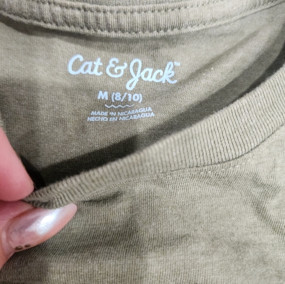 [CAT & JACK] boys Medium 8-10 cutest green shirt sleeve t-shirt w/  TIGER🐅 🐯 - Picture 9 of 16